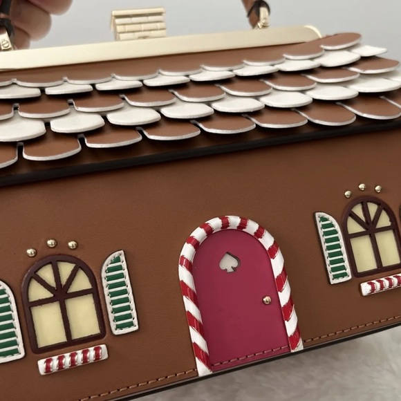 NWT Kate Spade Gingerbread House Top Handle Crossbody Bag Novelty Christmas Gift - Picture 4 of 12